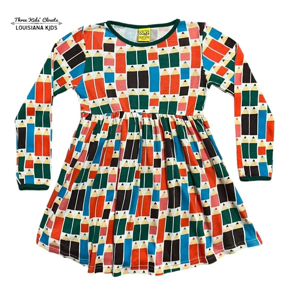 DUNS Sweden Sz 122 (7Y) Organic Pencils Dress